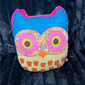 Natural Life "Let It Be Owl Pillow" bohemian folk art style